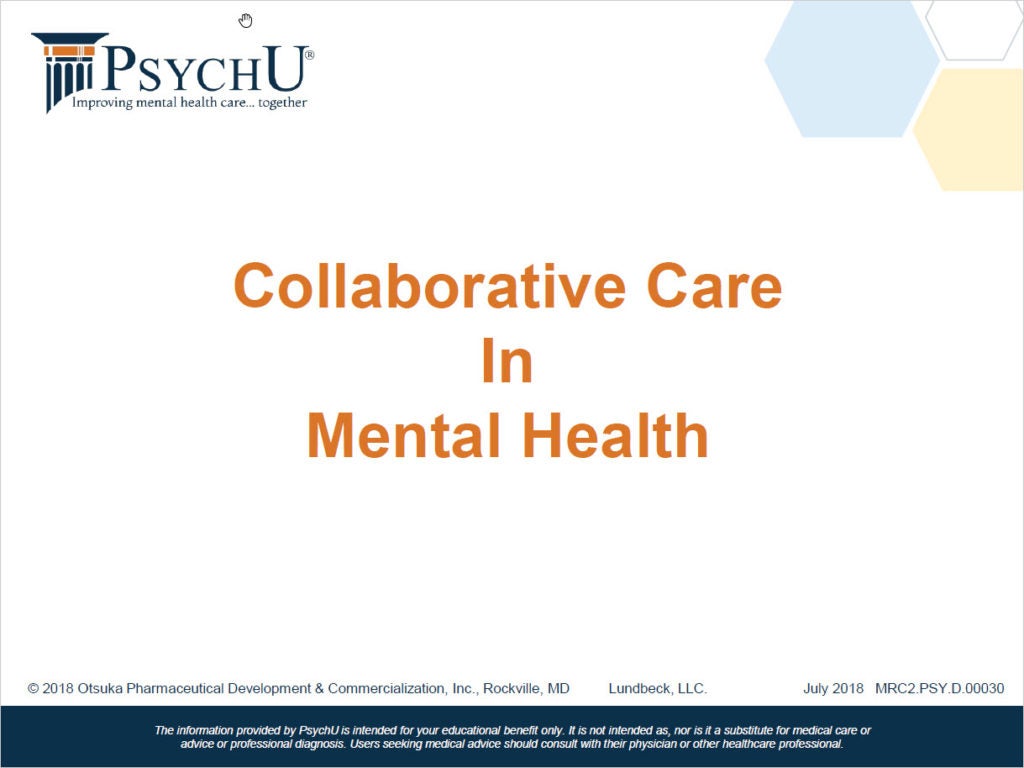 Collaborative Care In Mental Health Psychu